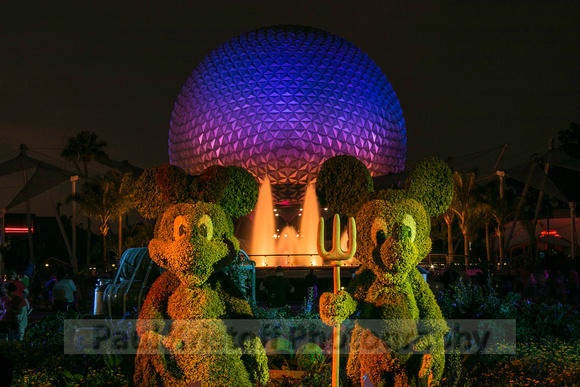 Epcot Spaceship Earth at Dusk